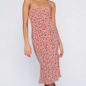 Realisation Par Red and White Strapless Dress